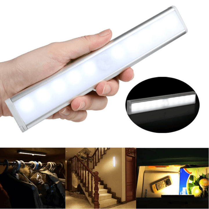 10 LED Motion Sensor Closet Light Wireless Night Cabinet Battery Powered Indoor - MRSLM