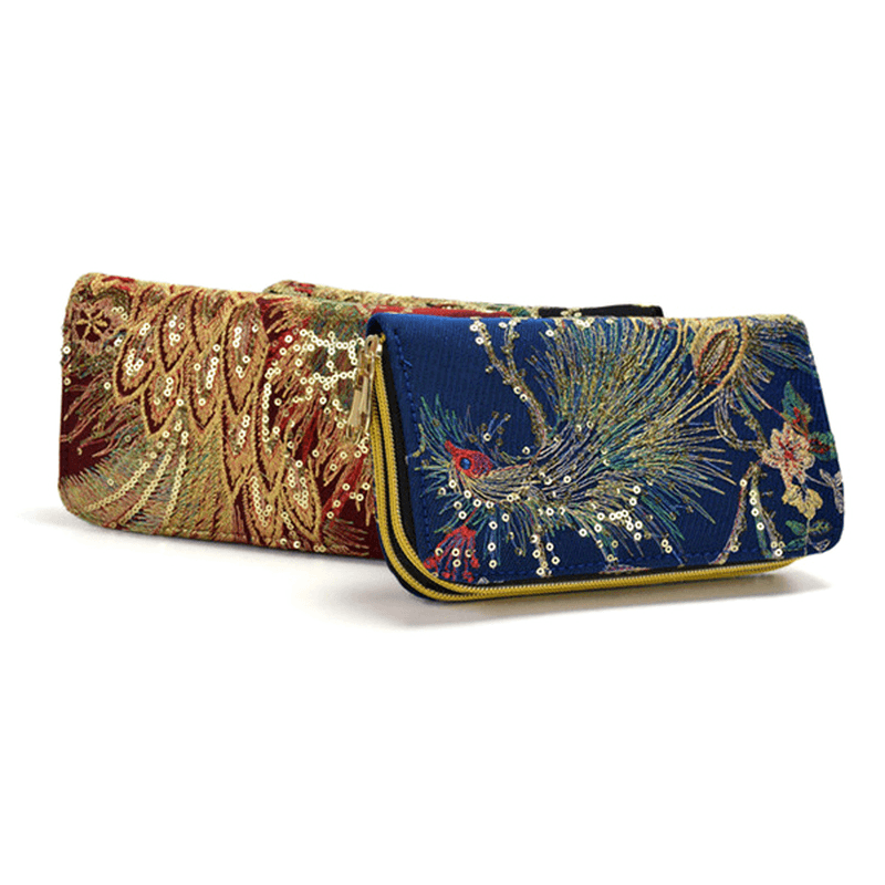 Women Embroidered National Style Wallet 6 Inches Phone Bag - MRSLM