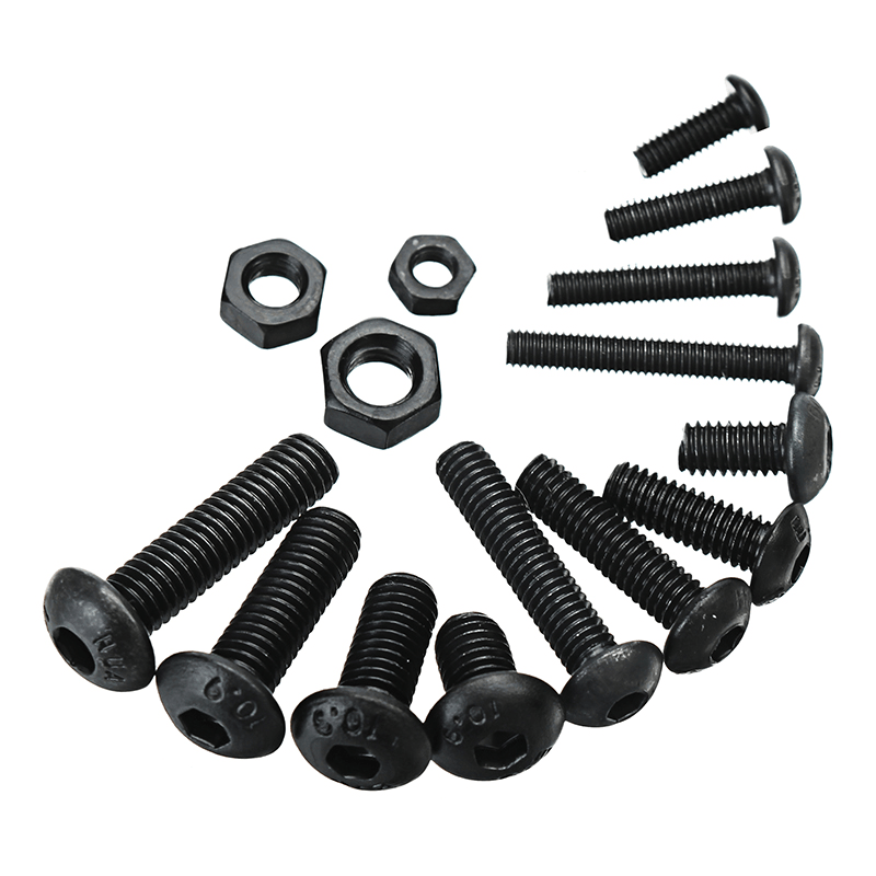 Suleve™ MXCH3 440Pcs M3/M4/M5 Carbon Steel Screw Hex Socket Button Head Bolt Nut Assortment Kit - MRSLM