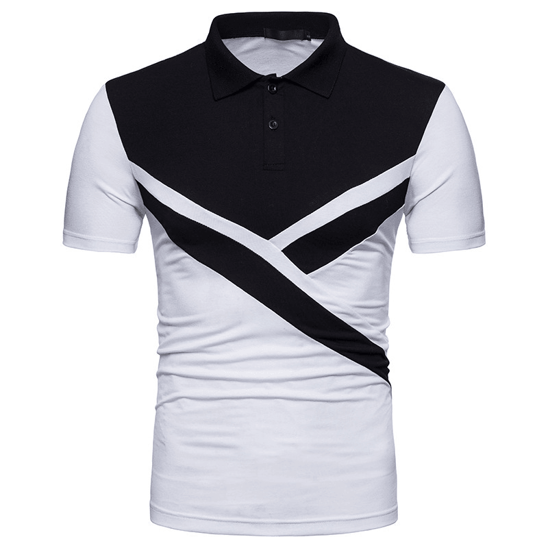 Irregular Stitching Short-Sleeved T-Shirt Polo Shirt - MRSLM