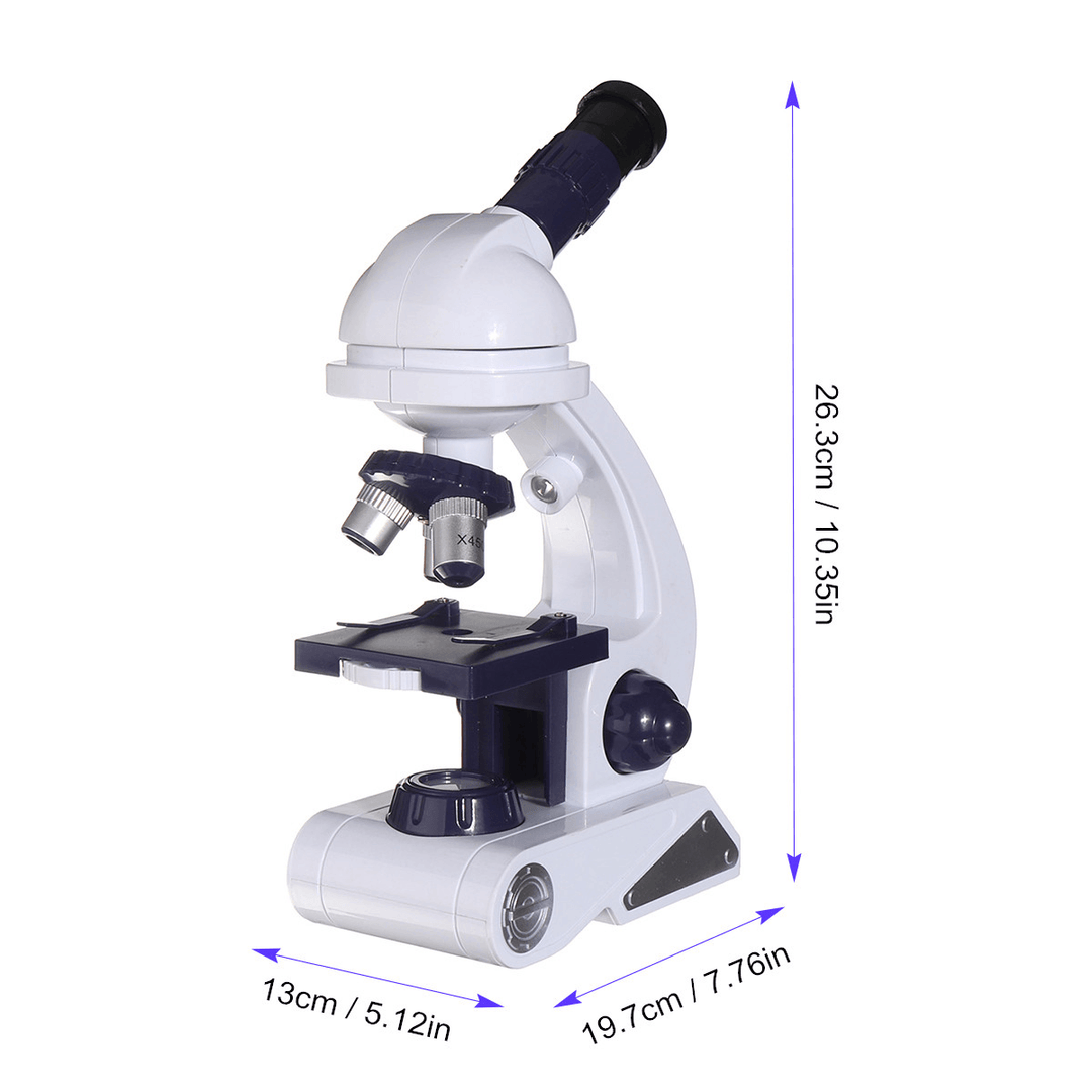 Biological Microscope Kit Children School Educational Toys Kids Gift 80X - 450X - MRSLM