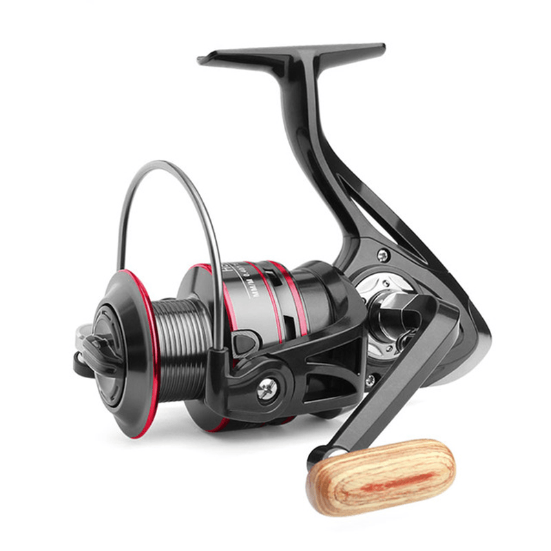 ZANLURE HB4000-6000 5.2:1/4.7:1 12BB Spinning Fishing Reel Wood Handle Fresh Saltwater Carp Wheel - MRSLM