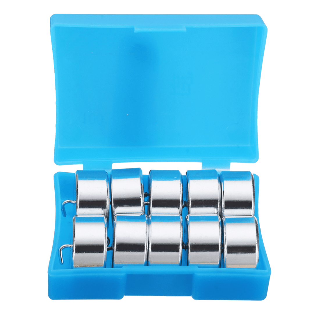 10Pcs/Set 50G Metal Hooked Weight Set Scale Balance Calibration Scale with Case Physics Experiment - MRSLM