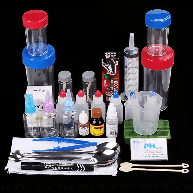 32Pcs Science Chemical Experiment Demonstration Tools Reagent Alcohol Lamp Full Set Storage Box - MRSLM