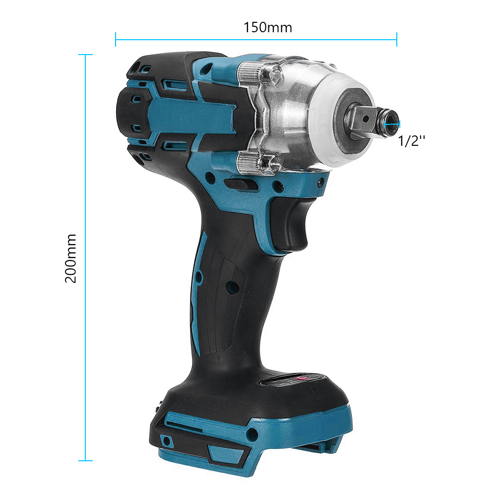 Cordless Impact Wrench Driver Tool Brushless Rattle Guns W/ 4Pcs Socket for Makita 18V Battery - MRSLM