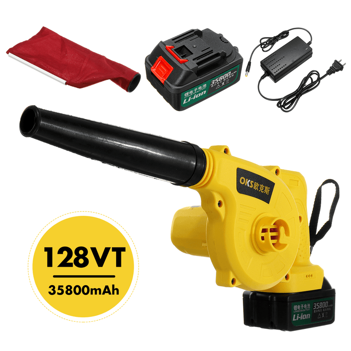 110-220V Cordless Handheld Electric Blower Air Vacuum Dust Leaf Cleaner Sweeper One Lithium Battery - MRSLM