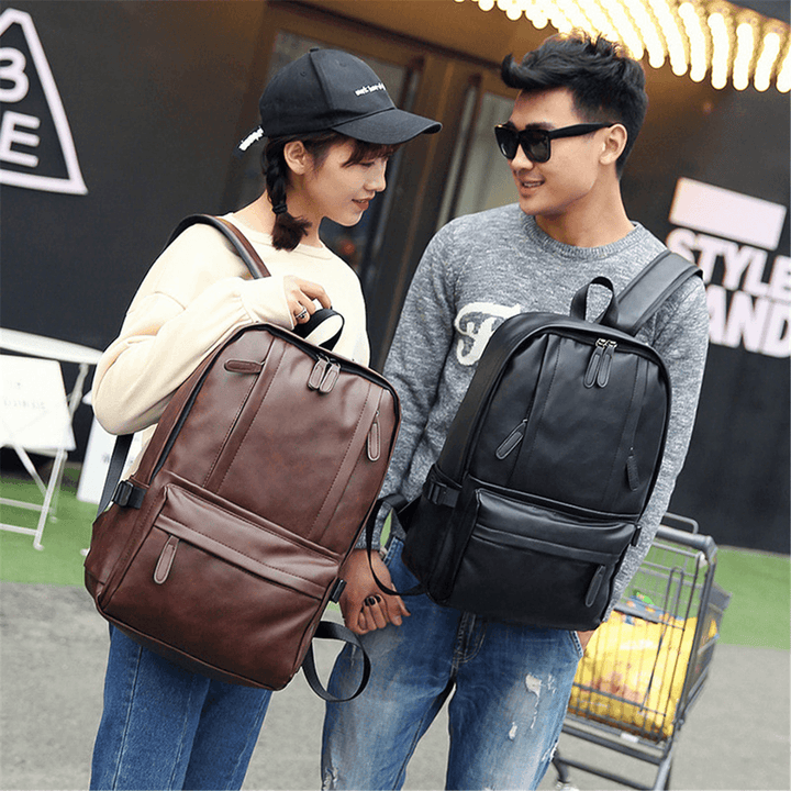 13L Leather Backpack Rucksack Laptop Shoulder Bag Outdoor Sports Travel - MRSLM