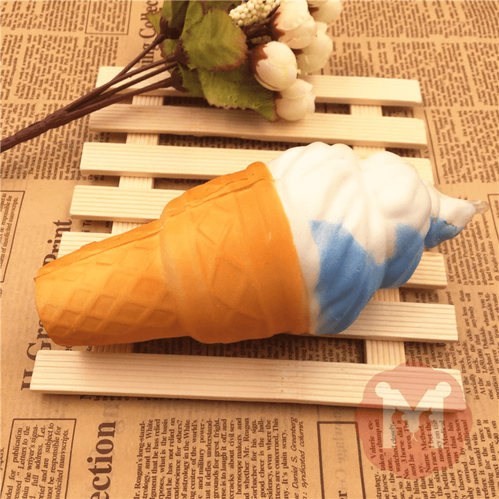 Squishy Jumbo Ice Cream Cone 17Cm Slow Rising Soft Collection Decor Gift Phone Bag Strap - MRSLM