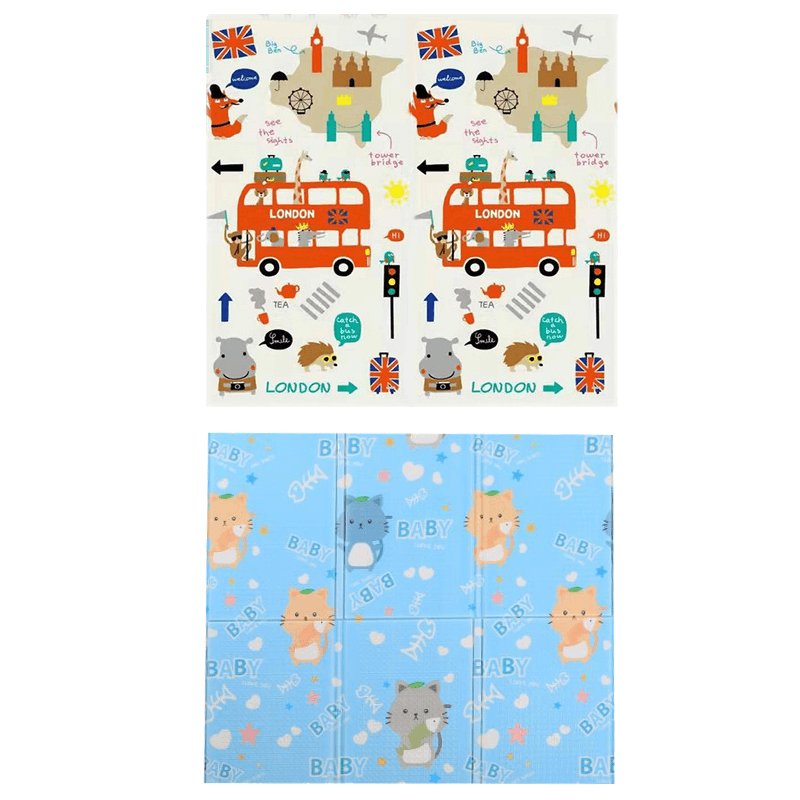 Baby Foldable Floor Play Mat Rug Games Toys Carpet Waterproof Anti-Skid Floor Mat - MRSLM