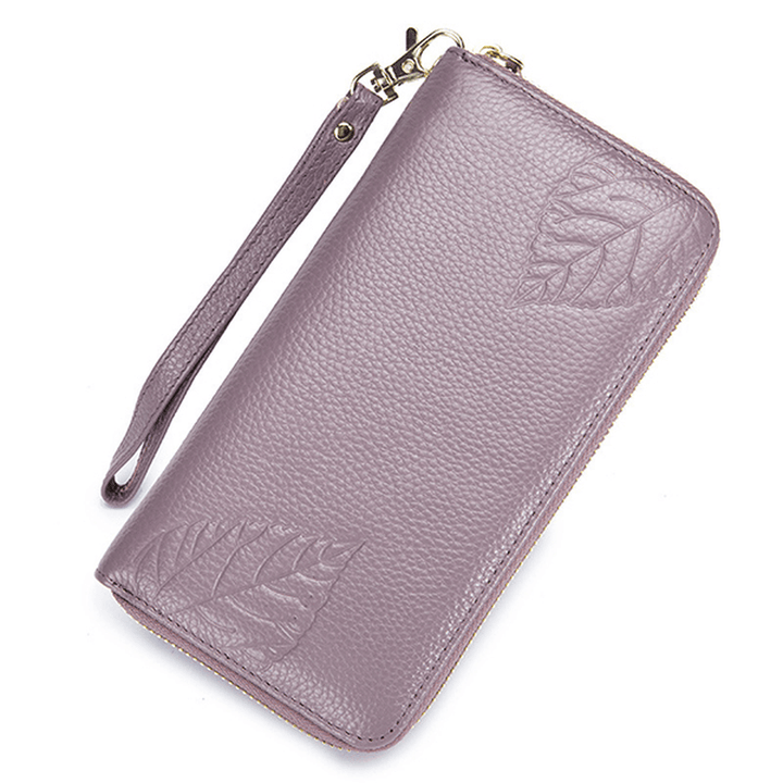 RFID Genuine Leather 6Inch Phone Bag Long Wallet - MRSLM