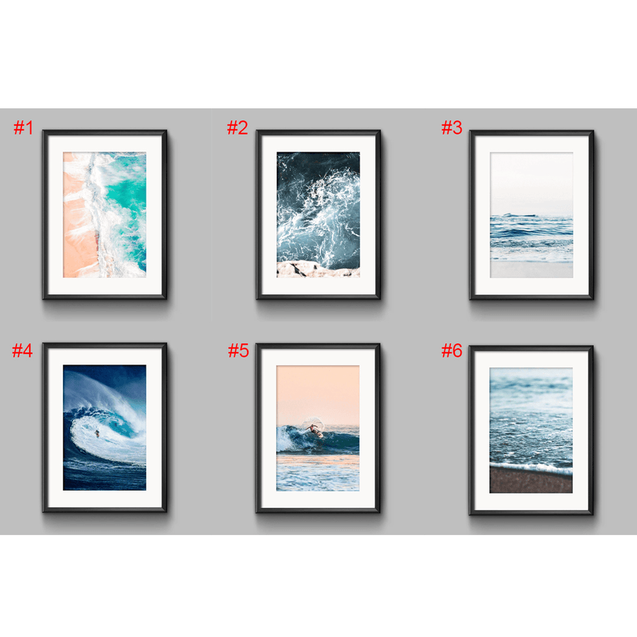 Ocean Sea Waves Nordic Poster Wall Art Canvas Paintings Seascape Picture Decor US - MRSLM