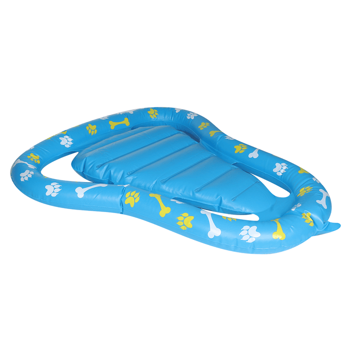 PVC Inflatable Pet Dual-Use Person/Dog Floating Bed Blowing Air Floating Row Pet Floating Bed Elastic Comfortable Swimming Floating Bed - MRSLM