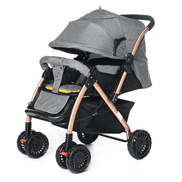 Kids Folding Stroller Travel Pushchair with Storage Basket Body Stroller Cart for 0-3 Years Old - MRSLM