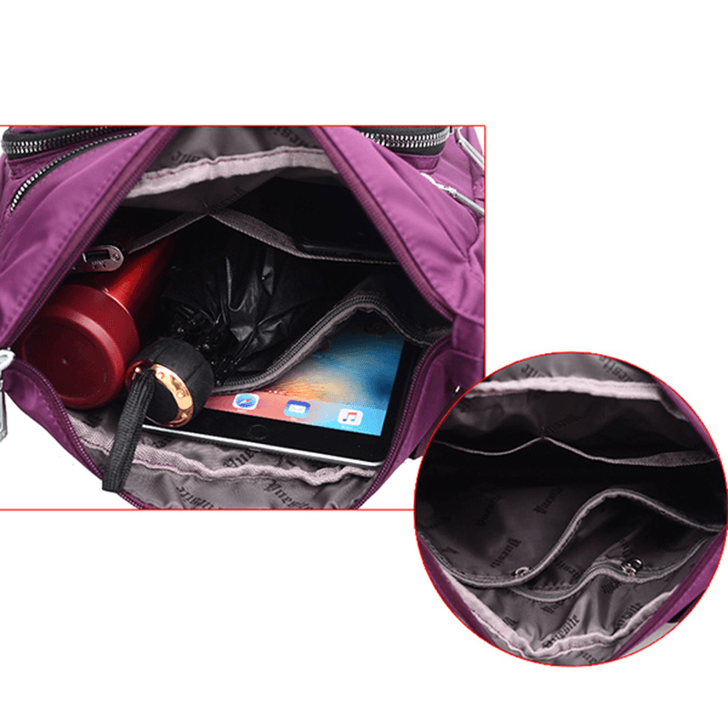 Nylon Multi-Layer Mummy Bag Shoulder Bag Messenger Bag - MRSLM