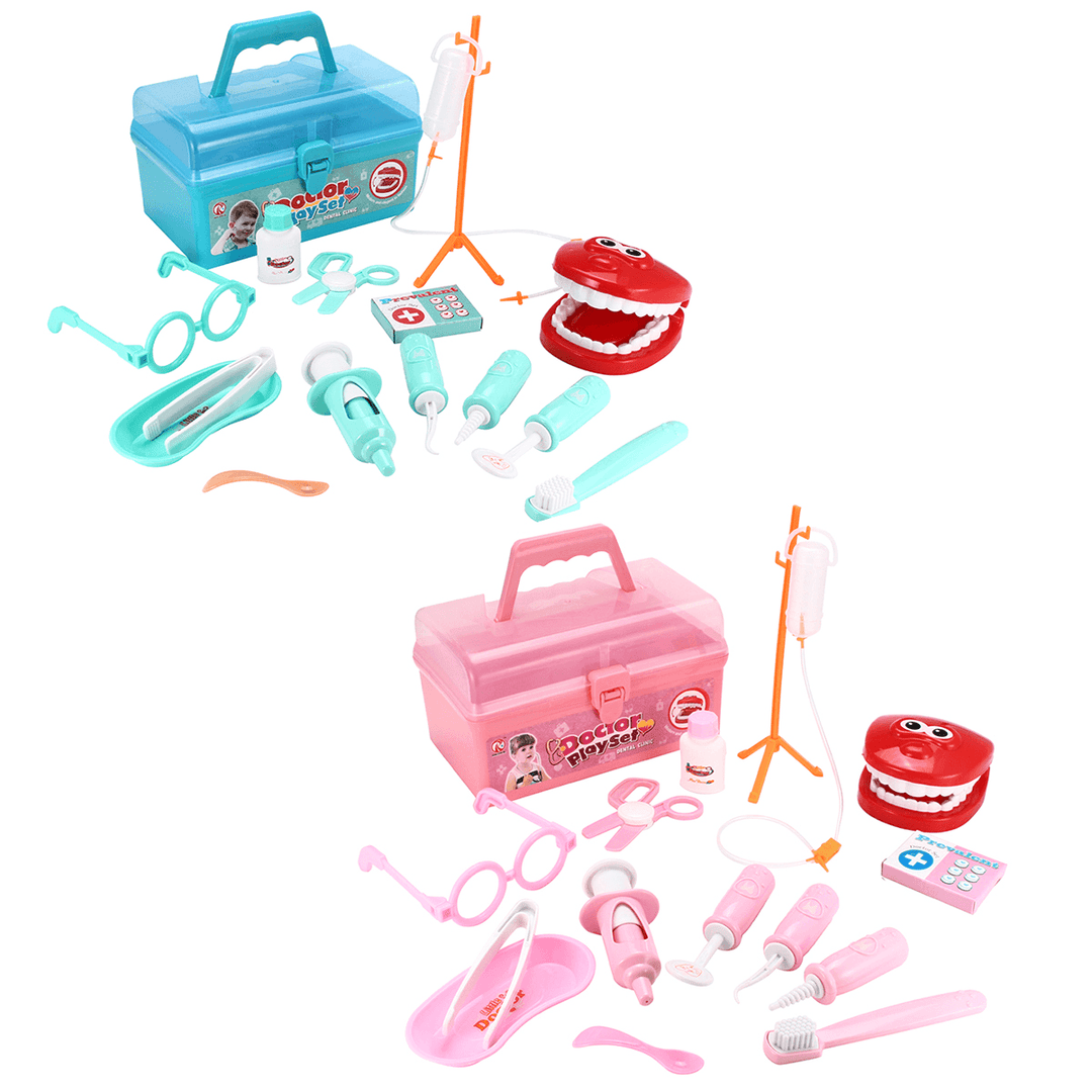 15PCS Dentist Doctor Medical Toy Set Children'S Portable Simulation Medical Equipment Children'S Games Entertainment Toys Fifts - MRSLM