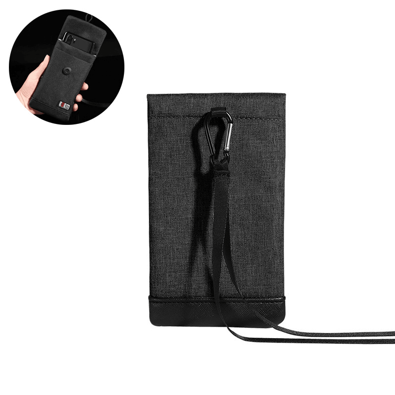 BUBM 4.7/6Inch Phone Bag Velvet Soft Power Bank Storage Bag USB Cable Handbag Portable Travel - MRSLM