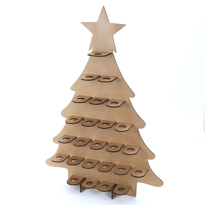 Wooden Family Advent Calendar Christmas Tree 25 Chocolates Stand Rack DIY Decorations - MRSLM