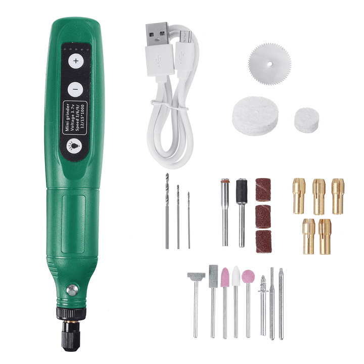 5 Gear Electric Grinding Pen Grinder USB Charging Mini Drill Milling Rotary Tool - MRSLM