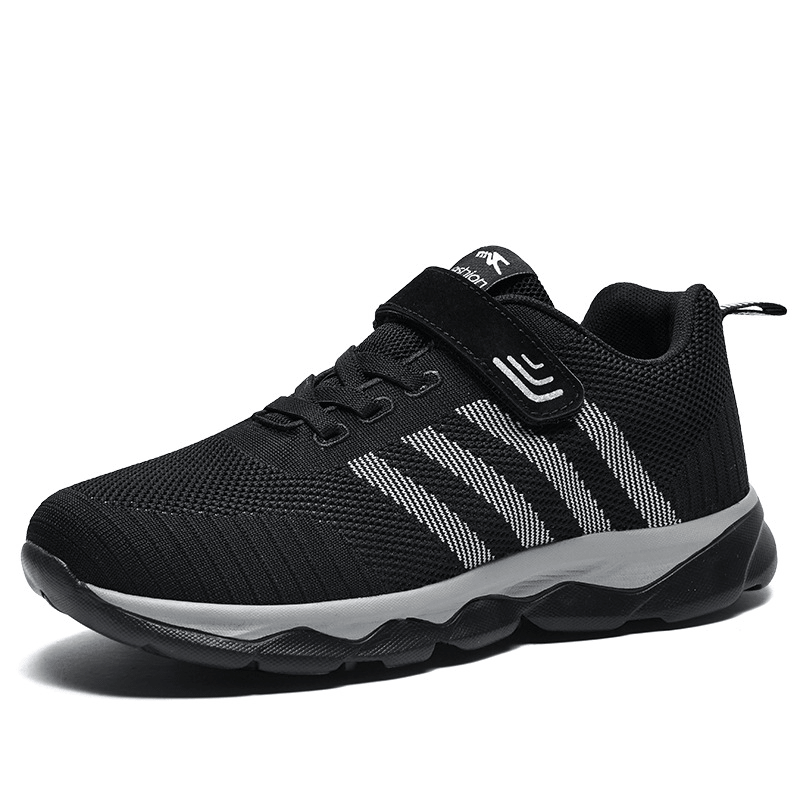 Men Kintted Fabric Striped Detail Casaul Comfy Non Slip Running Sneakers - MRSLM