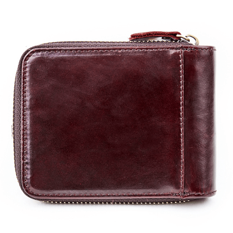 Men Genuine Leather Keys Coin Bag 16 Card Slots Wallet - MRSLM