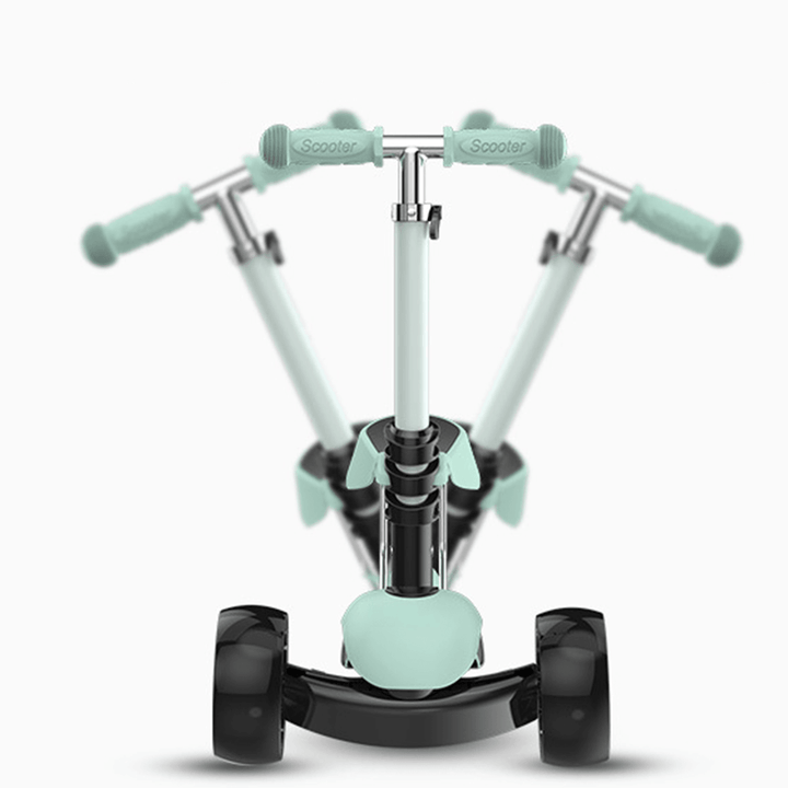 2-In-1 Kids 3 Wheel Scooter Adjustable Height PU Flashing Wheels Kids Tricycle Baby Toddler Balance Bike Max Load 100Kg - MRSLM