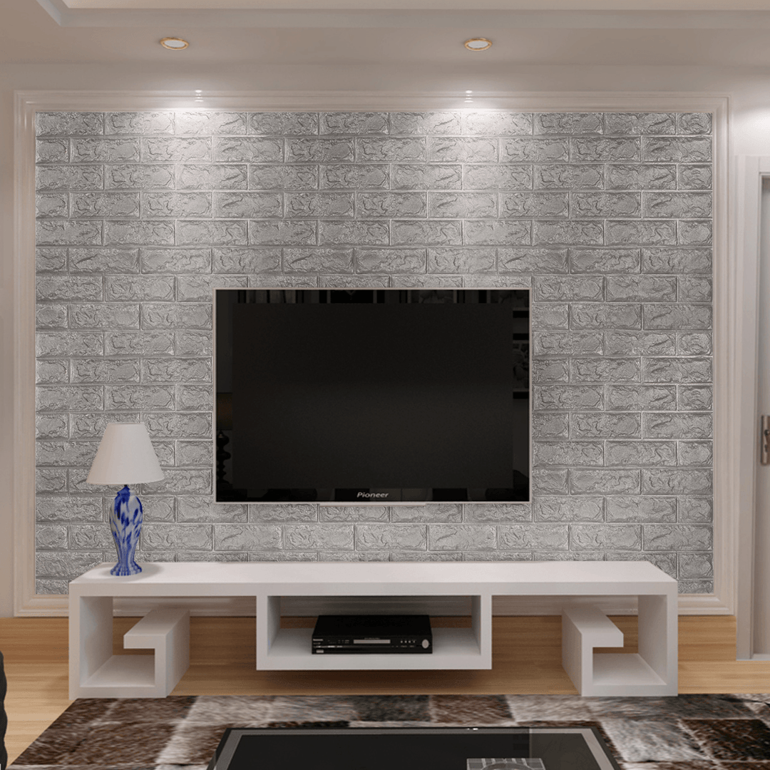 3D Brick Pattern Wallpaper Bedroom Living Room Modern Wall Sticker TV Background Decor - MRSLM