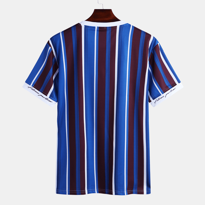 Men Vertical Stripe Short Sleeve Hawaiian T-Shirts - MRSLM