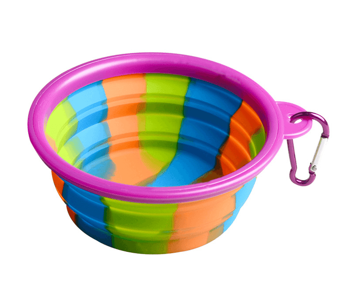 Camouflage Silicone Bowl Collapsible Portable Out Pet Bowl Cat and Dog Universal - MRSLM