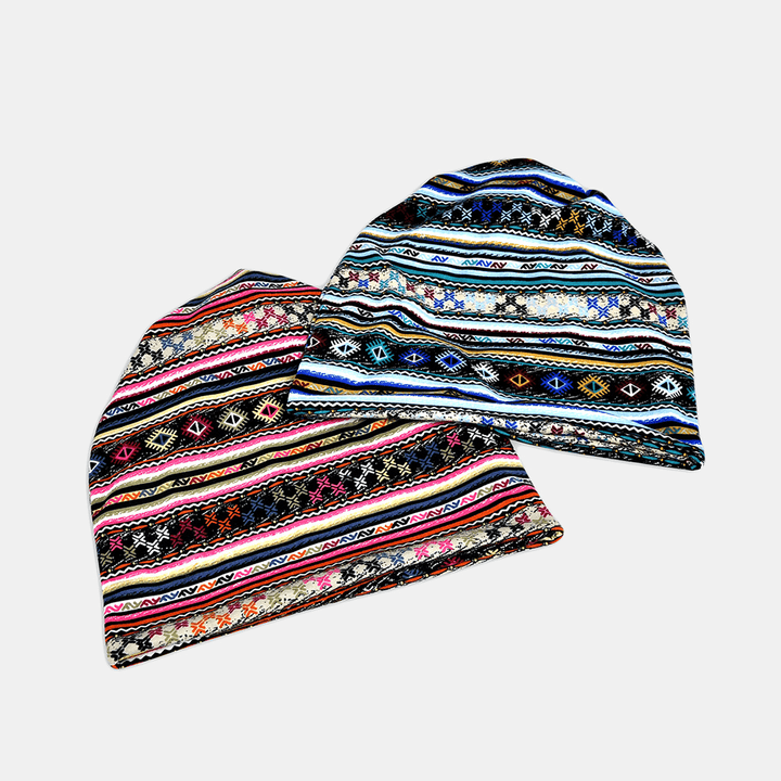 Winter Cotton Multi-Purpose Flower Printing Casual Beanie - MRSLM