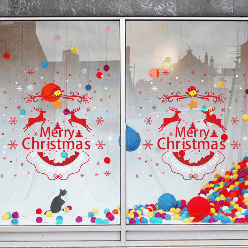 Miico XL830 Christmas Sticker Home Decoration Sticker Window and Wall Sticker Shop Decorative Stickers - MRSLM