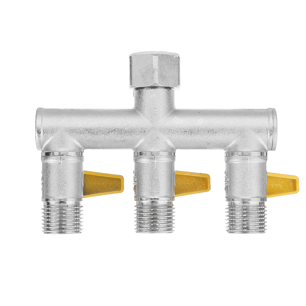 1/2'' Garden Hose Maniford Quick Connector 3 Outlet Three Way Splitter Valve Adapter Hose Connector Splitter for Washing Machine Faucet - MRSLM