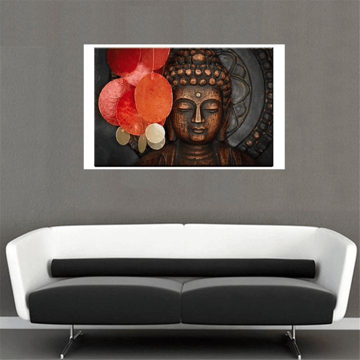 HD Statue Meditation Painting Print on Cambric Home Room Wall Sticker Art Decor - MRSLM