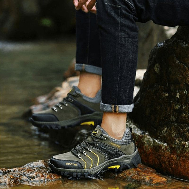 Men Breathable Wear Resistance Outsole Outdoor Hiking Athletic Shoes - MRSLM