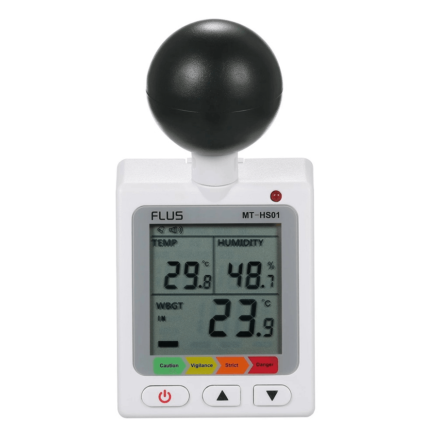 FLUS MT-HS01 WBGT + HI Heat Index Checker Stress Meter Air Globe Temperature Humidity Tester - MRSLM