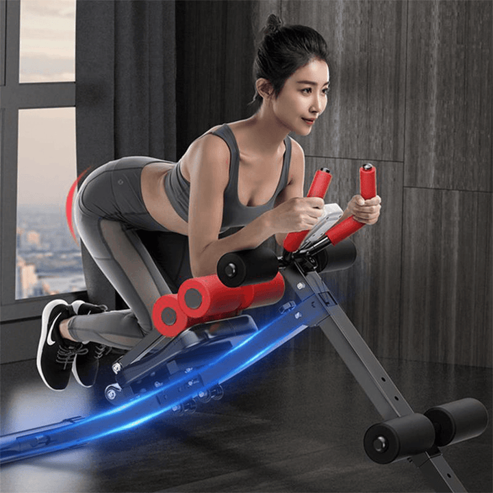 Multifunction 4 Levers Adjustable Bench Sit up Abdominal Trainer Exercise Bench Home Gym Fitness - MRSLM