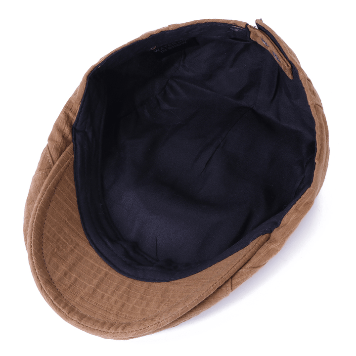 Men Unisex Vintage Pleated Stripes Jacquard Peaked Cap - MRSLM