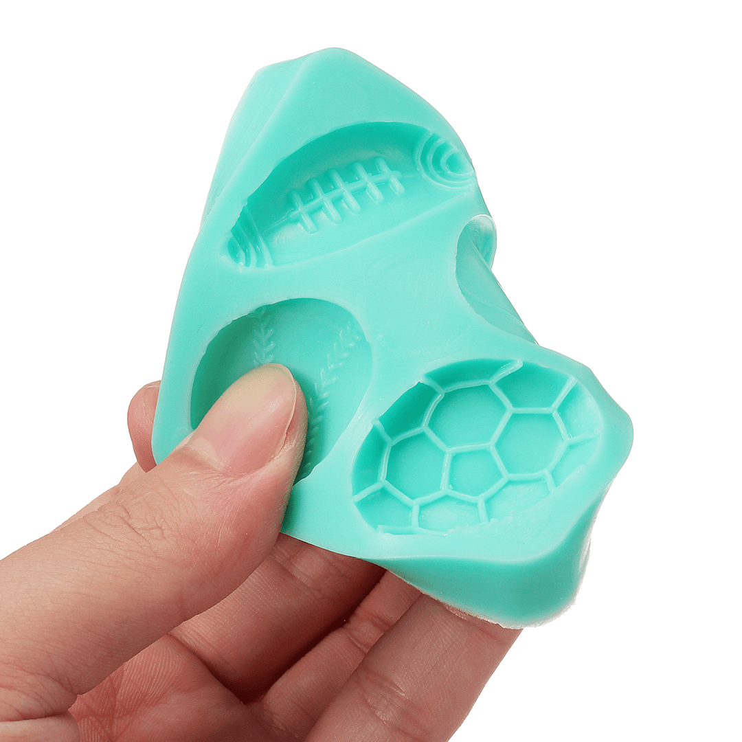 3D Silicone Football Basketball Fondant Mold Cake Sugar Chocolate Baking Tool Baking Mold - MRSLM