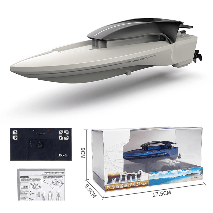 Remote Control Boat with Light Sailing Model Water Toys for Children - MRSLM