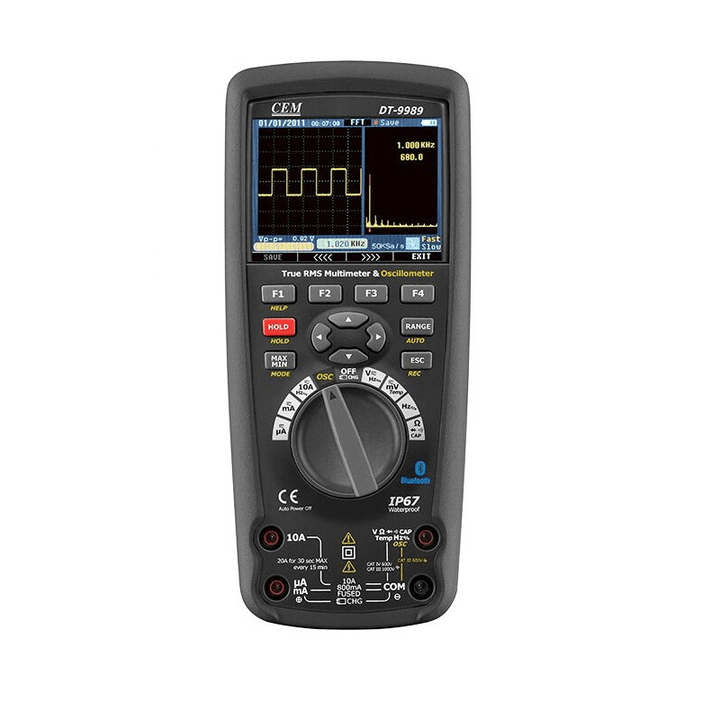 DT-9989 Professional Digital Multimeter Oscilloscope LCD Color Screen Usb Current Voltage Test Electrician Tools - MRSLM