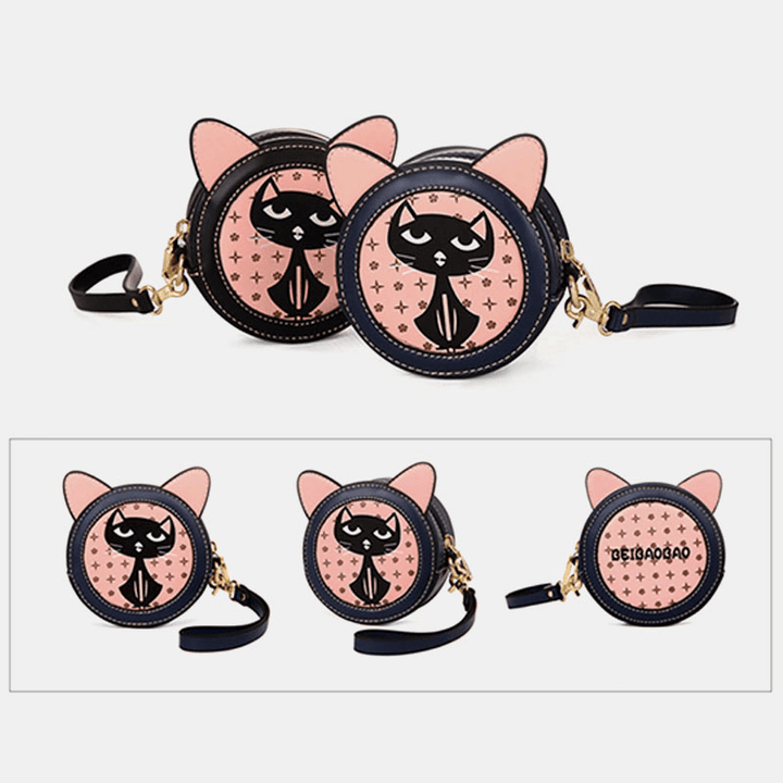 2PCS Women Fashion Crossbody Bag Cat Pattern Handbag - MRSLM