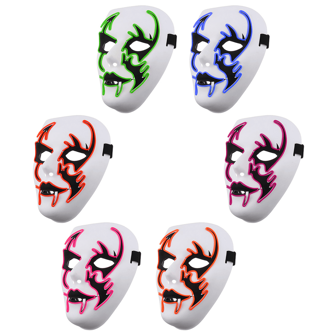 Halloween Mask LED Luminous Flashing Face Mask Party Masks Light up Dance Halloween Cosplay - MRSLM