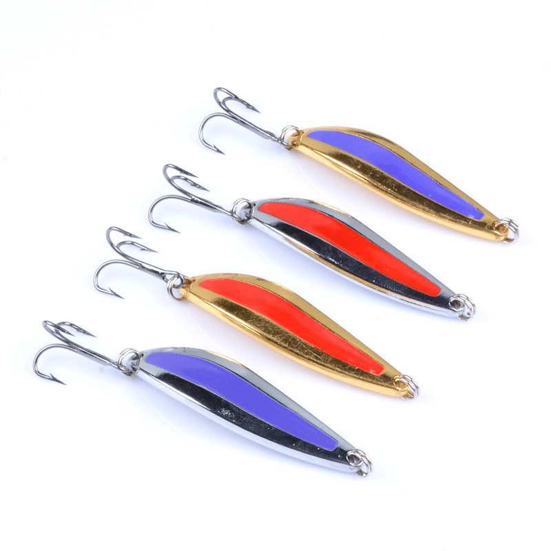 ZANLURE 4Pcs/Set 4.3-5.5Cm 5-10G Fishing Lure Metal Sequins Spoon Hard Baits Fresh Saltwater Fishing - MRSLM