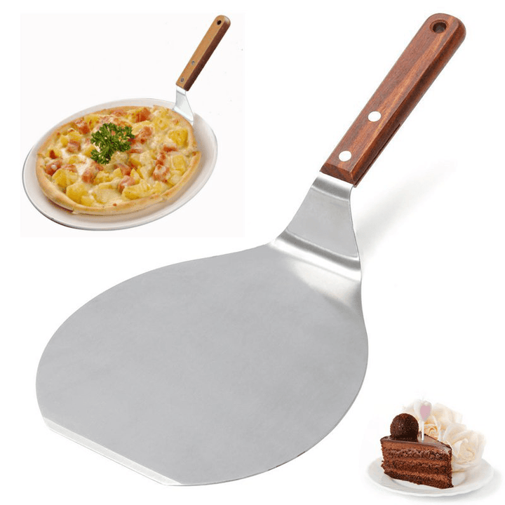 13 Inch Stainless Steel Pizza Plate Spatula Peel Shovel Cake Lifter Holder Baking Tool - MRSLM