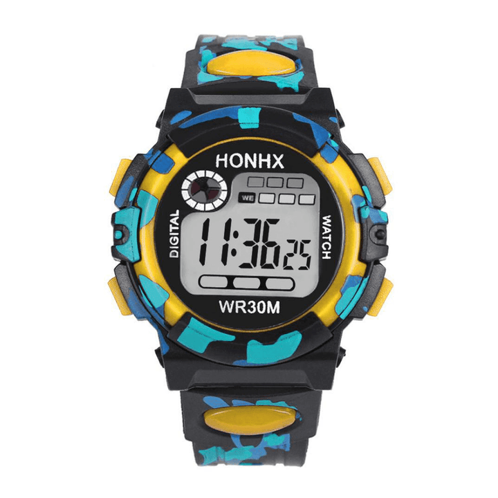 HONHX 62 Fashion Men Watch Luminous Date Week Display Multi-Function Camouflage Sport Digital Watch - MRSLM