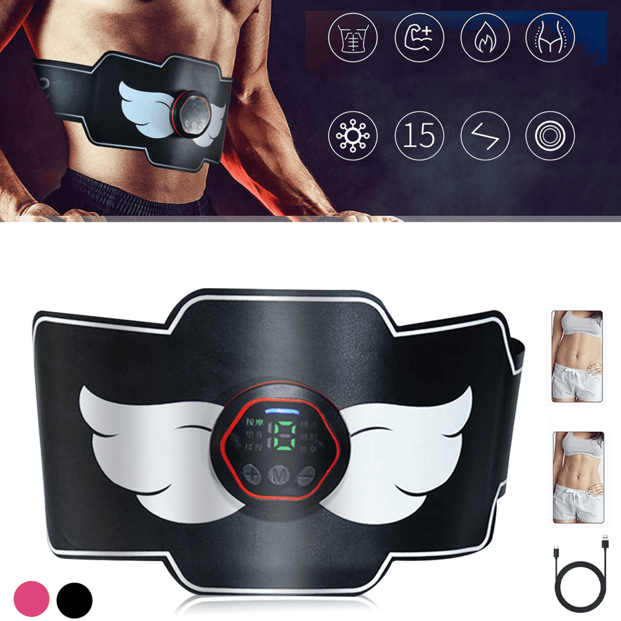 Smart EMS Abdominal Muscle Training Abs Stimulator Fitness Home Exercise Belt - MRSLM