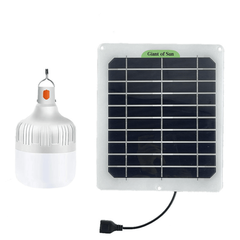 60W 12V Solar Panel USB with LED Light Bulb Monocrystalline Silicon Solar Power Stabilizer Panel - MRSLM