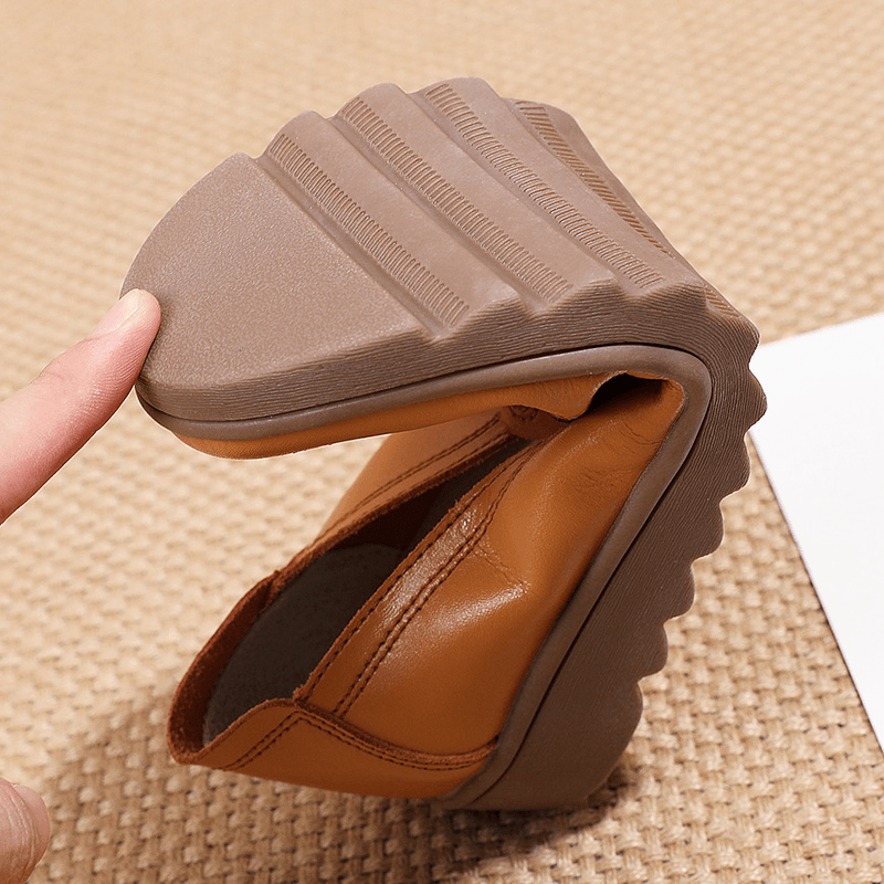 Women Daily round Toe Soft Solid Color Flat Loafers Shoes - MRSLM