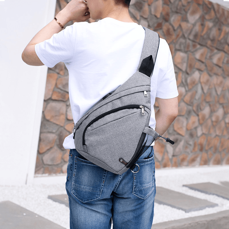 8L USB anti Theft Chest Bag Men Shoulder Bag Camping Travel Hiking Crossbody Bag - MRSLM