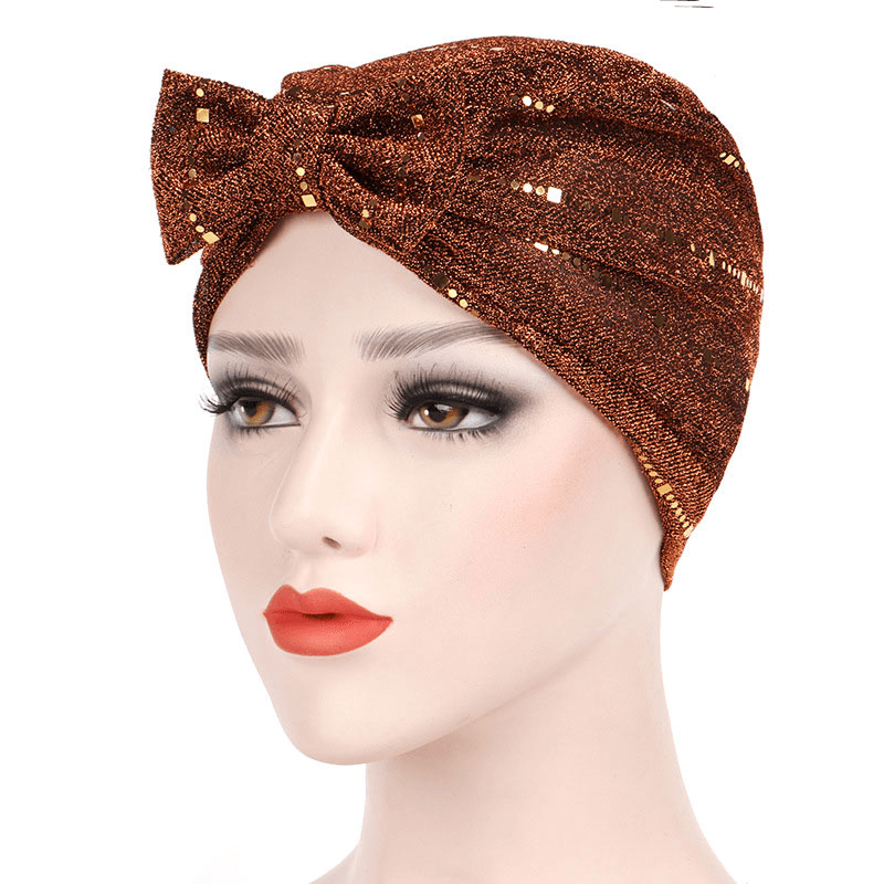 Women Muslin Studded Breathable Beanie Hat Turban Caps - MRSLM