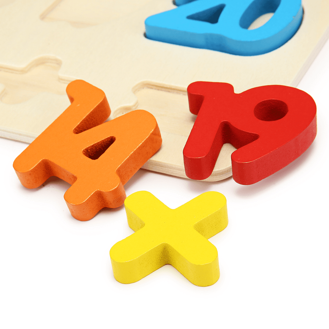 1 Set Wooden Puzzle Hand Grab Board Toy Alphabet Letters Numbers Toddler Kids Early Learning Toys Gift - MRSLM